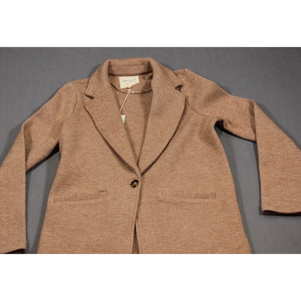 Thread & Supply KENZIE COAT 1 Button Cashmere Blend Tan Sz S New With Tags - Picture 2 of 10